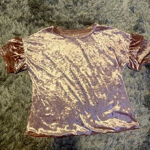 Velvet puffy sleeve top
